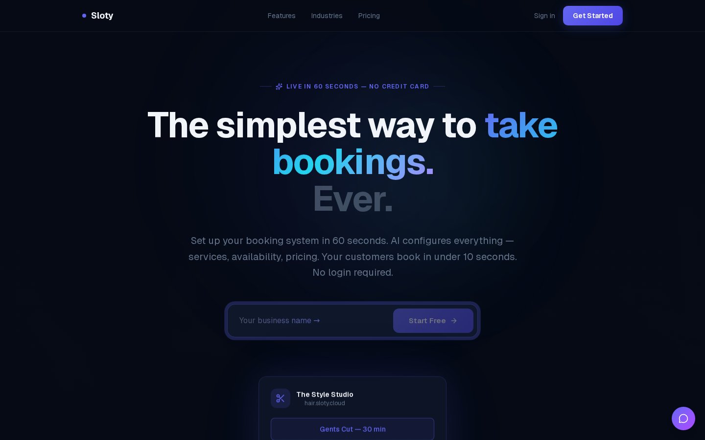 Sloty — Multi-Tenant Booking Platform